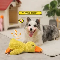 1pc Large Duck Design Pet Grinding Teeth Squeaky Plush Toy, Durable Chew Toy For Dog Interactive Supply 2