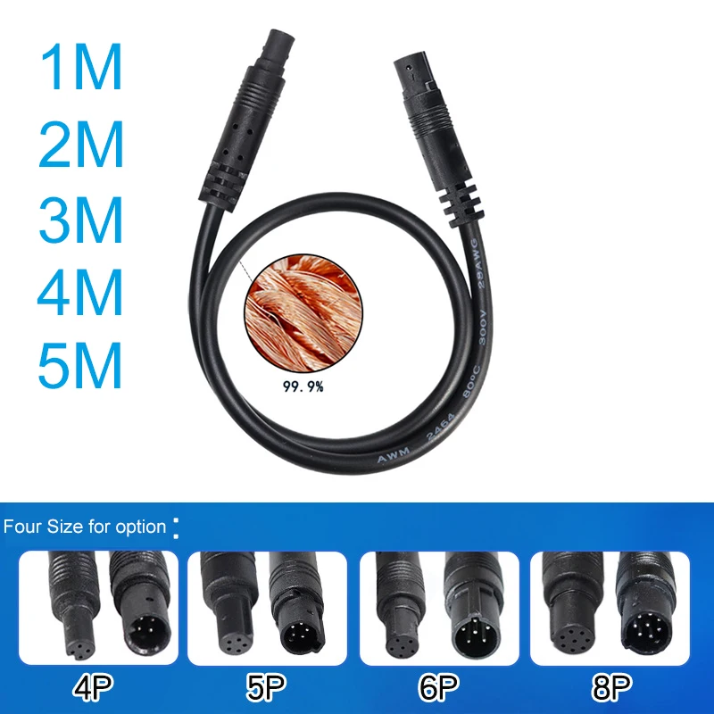 

4Pin 5Pin 6Pin 8Pin Dash Cam Rear View Backup Camera Reverse Car Recorder Cable 1M 2M 3M 4M 5M Extension Cord