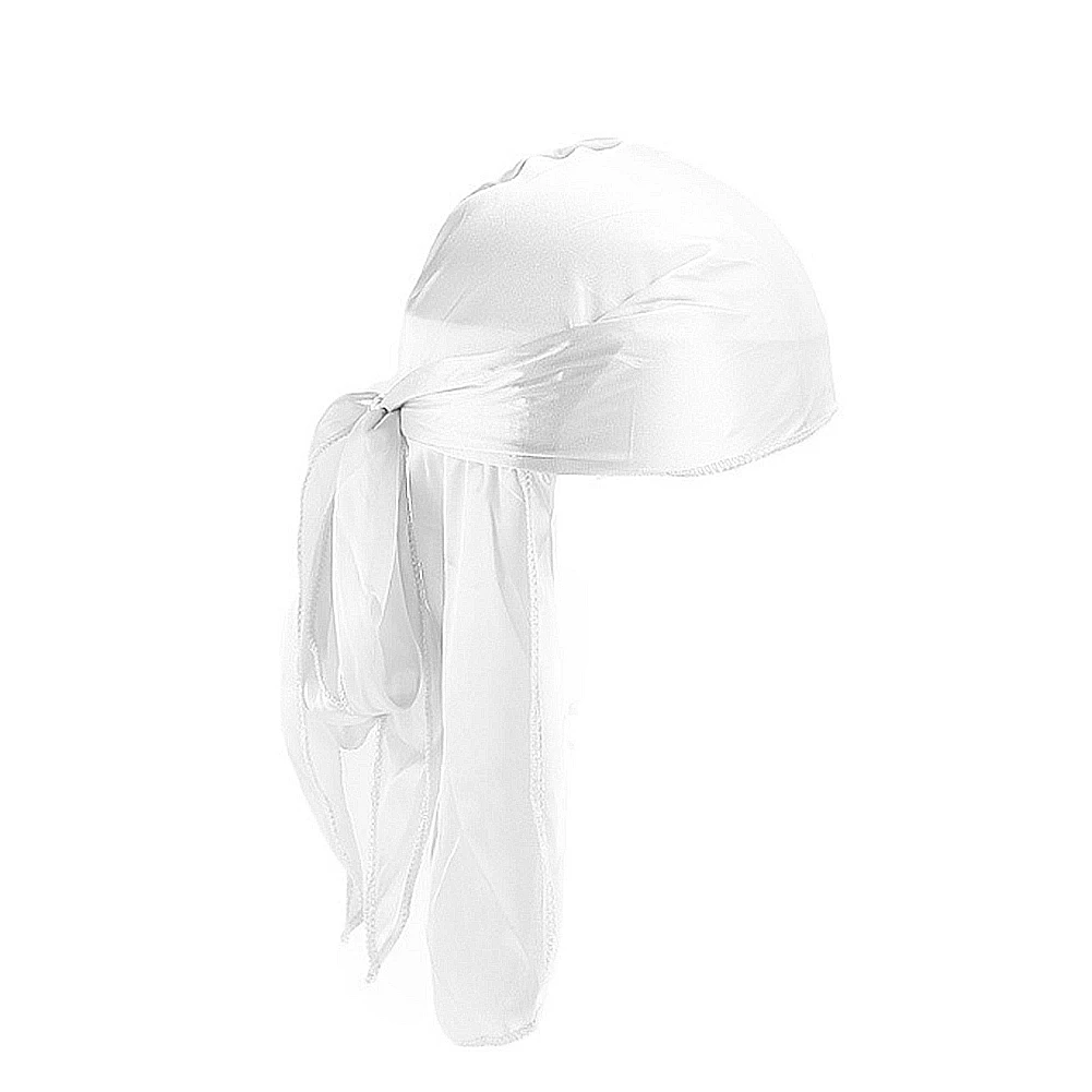 hair clips for women Unisex New Fashion Two-tone Satin Pirate Hats Durag Bandanna Turban Silky Long Tailed Women Scarf Chemo Caps Headpiece Headdress ladies headbands for short hair Hair Accessories