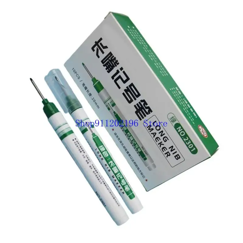 P82A 10Pcs 20mm 긴 팁 목수 마커 깊은 구멍 마커 깊은 구멍 마커 펜