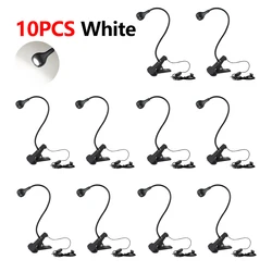 USB - Powered LED Bedside Lamp with Flexible Gooseneck and Eye - Friendly Illumination (10xBlack Shell White)