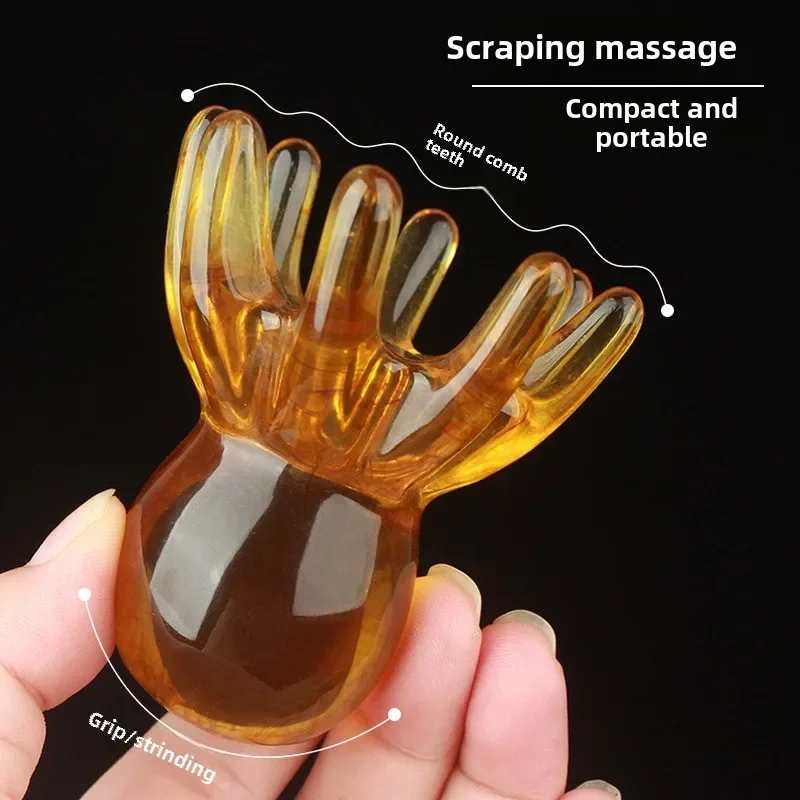 Oktopus-Akupunkturpunktkamm aus Naturharz, tragbares Kopf- und Nackenmassagegerät zur Stressabbau, Meridian-Therapie, Haarpflege, Alem – Detail 19