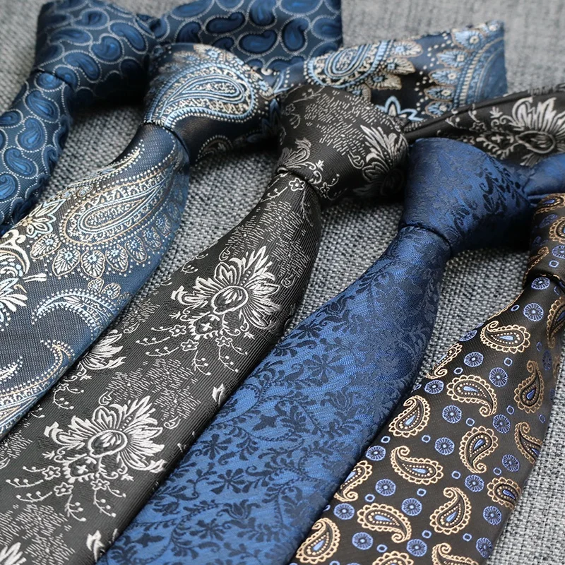 

New 7CM Mens Ties Necktie Formal Mens Neck Ties Floral Paisley Cravate Homme Gift For Men Necktie Wedding Business Party