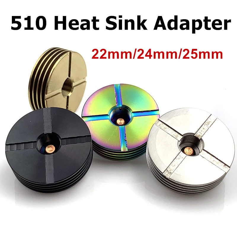 1PC 22MM/24MM/25MM Thread Base DIY Connector Adapter 510 Stainless ...
