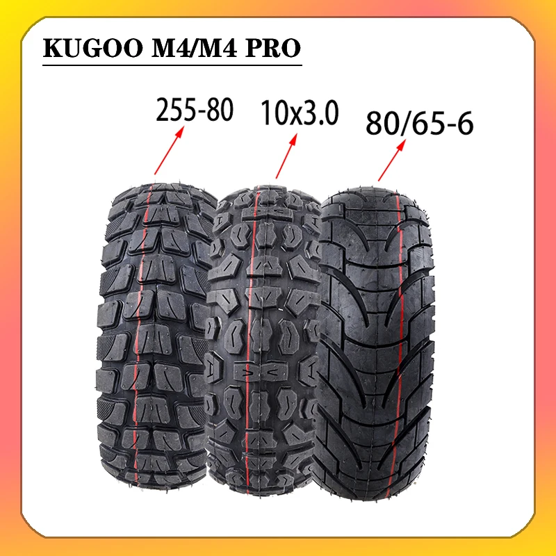 

10 inch Off Road City Road Pneumatic Tire10x3.0 255x80 Tire Electric Scooter 80/65-6 For Speedual Grace 10 Zero 10X Kugoo M4 Pro