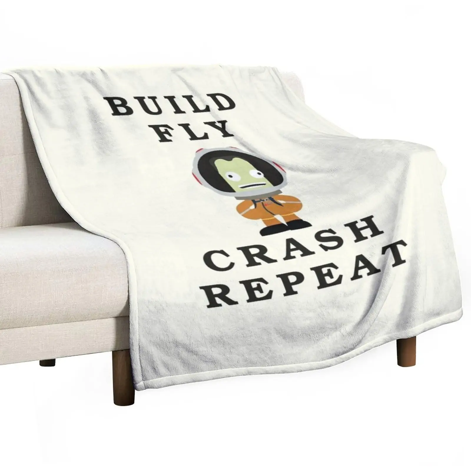 

Build fly crash repeat , Kerbal space program , Kerbals Throw Blanket Decorative Sofas Loose warm winter Blankets