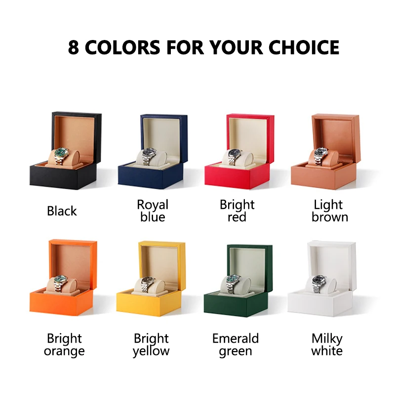

New Customizable Logo Watch Box Skin Feeling PU Leather Creative Box Medium Box Light Luxury Design Packing Display Storage Box