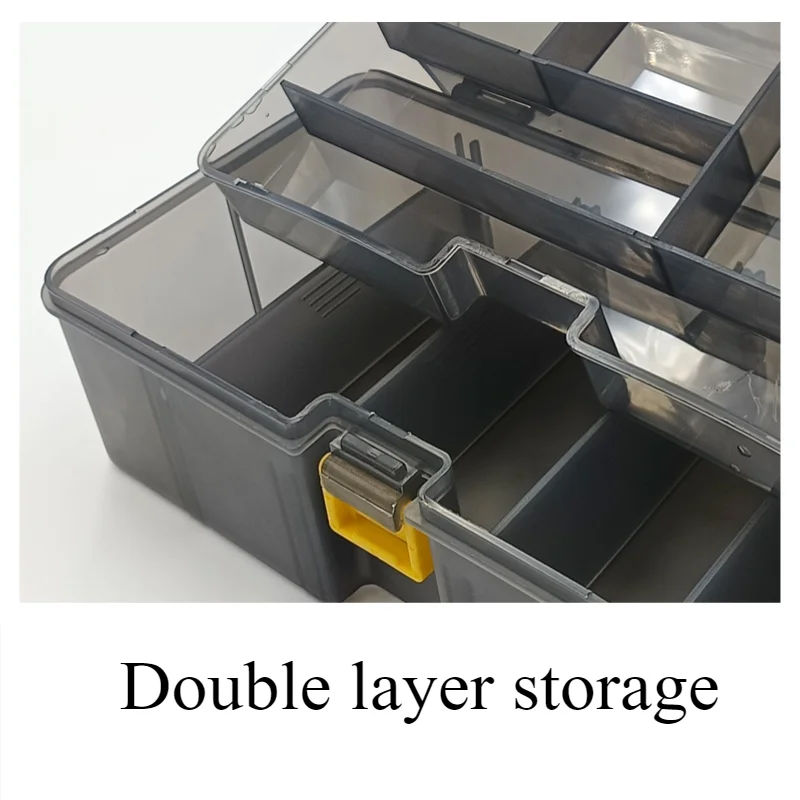 Description Picture 5 of itemDouble Layer Lure Tackle Box Removable Plastic Fishing Tackle Box Fake Bait Hook Fishings Gear Tool Multifunctional Storage Box