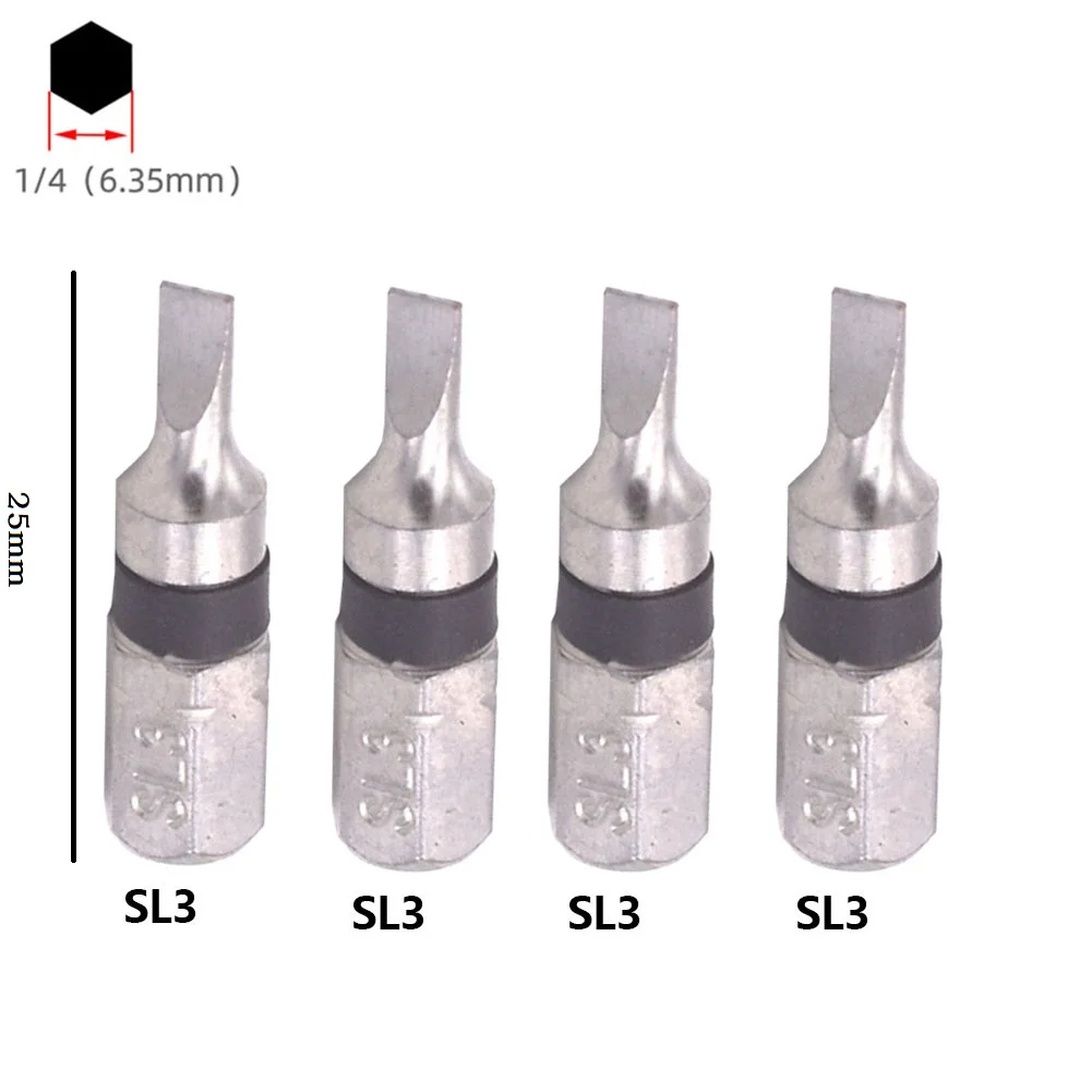 

4Pcs 1/4inch 25mm Spanner Magnetic SL2 SL3 SL4 SL5 Hex Head Screw Driver Bit For Electric/hand/drill Screwdriver Tool Parts