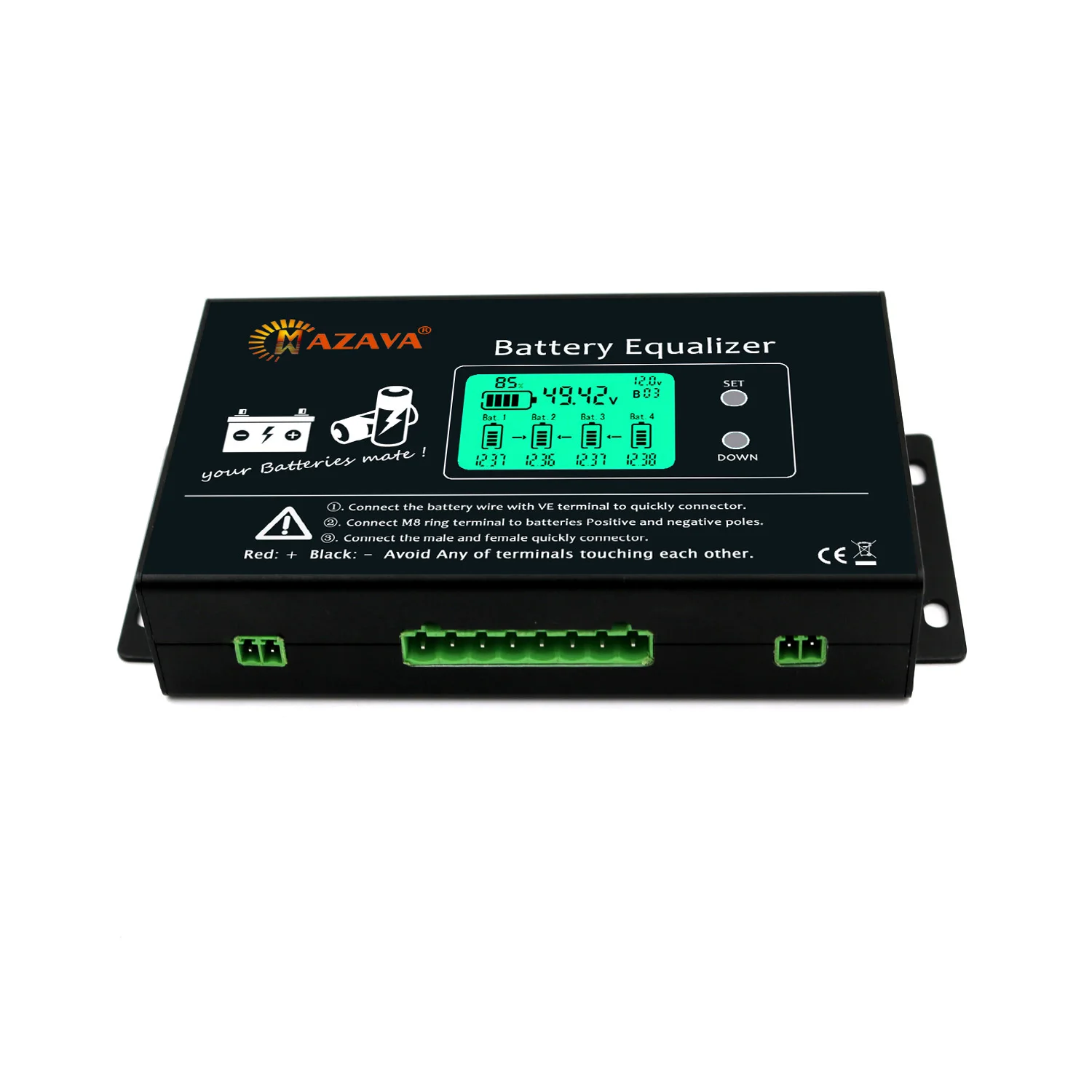 Battery Equalizer MAZAVA PLC-10 HX02 2S 4S 12V 24V 36V 48V 96A ctive LCD Lead Acid Li li-ion LiFePO4 Battery Balancer Monitor