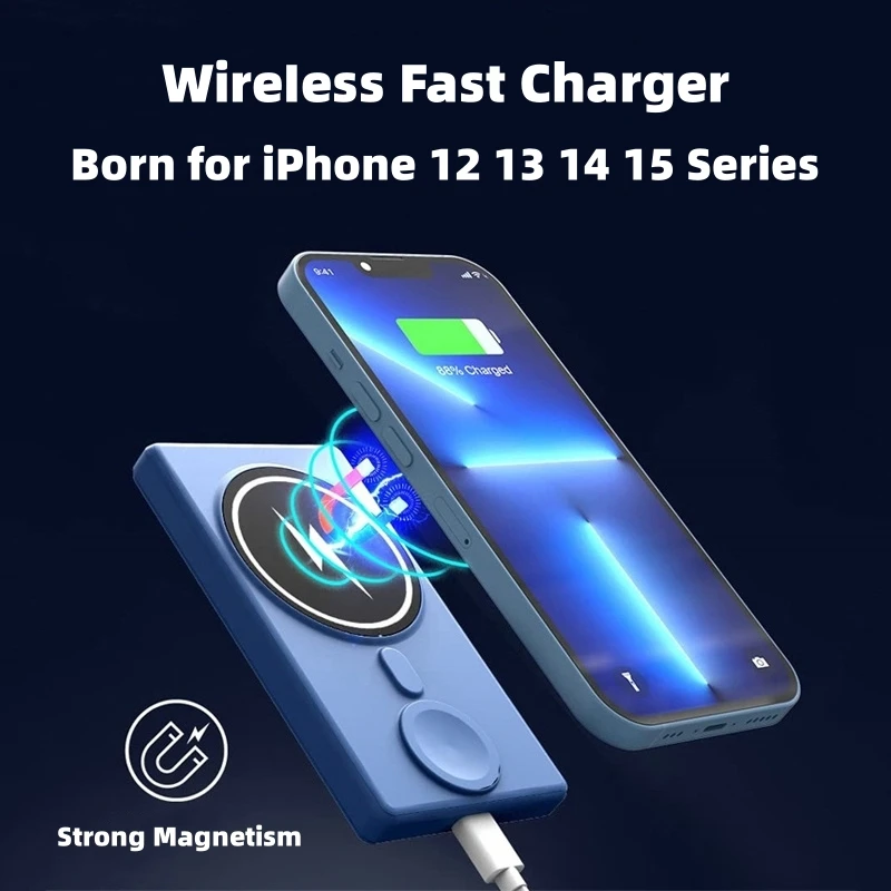 5000mAh의 마그네틱 보조배터리 트리플 무선 급속 충전기 iPhone 15 14 13 12 iWatch AirPods 보조배터리 외부 보조배터리용