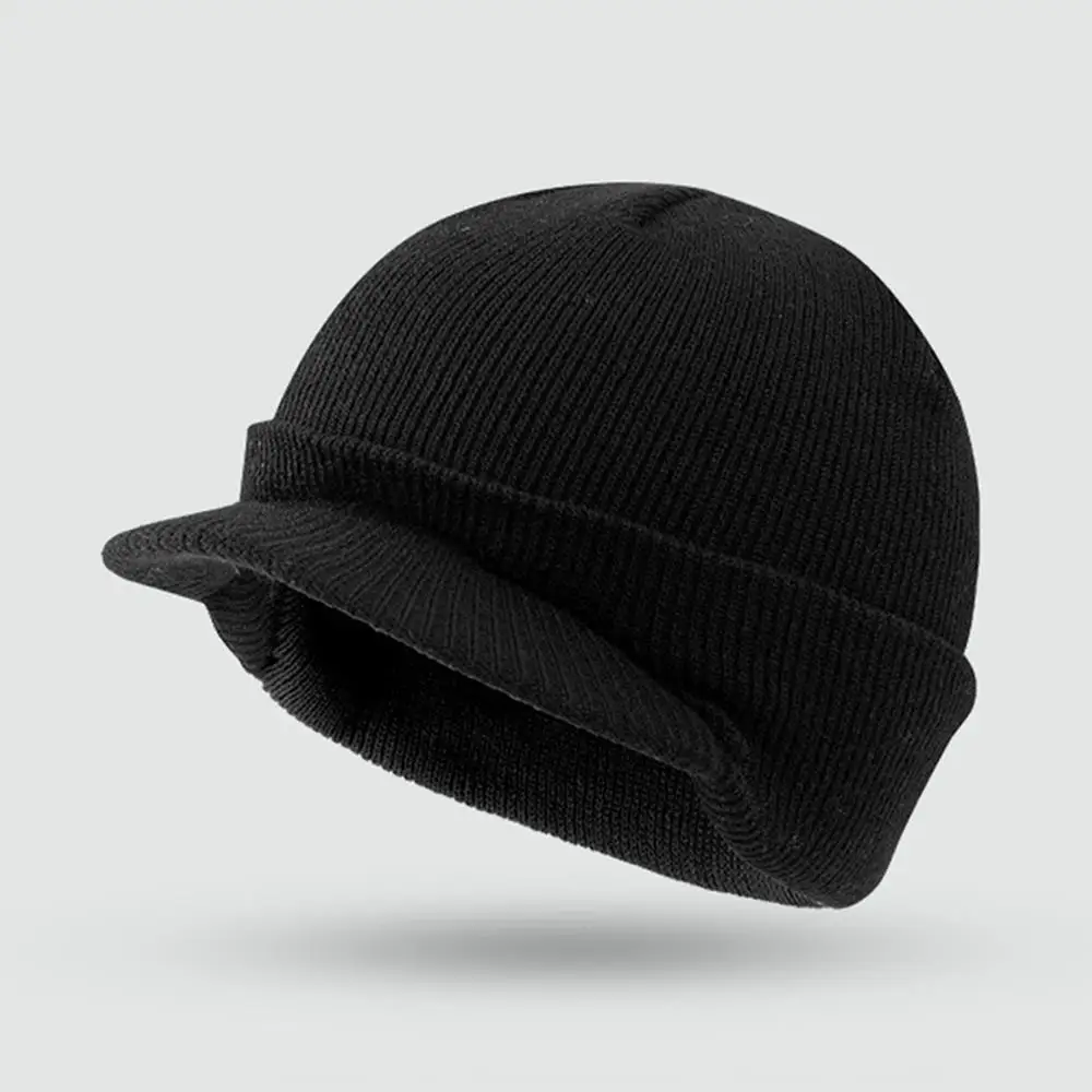 Unisex Warm Winter Hats Stylish Add Fur Lined Soft Beanie Cap With Brim Thick Winter Knitted Hats For Men & Women Dropshipping 3