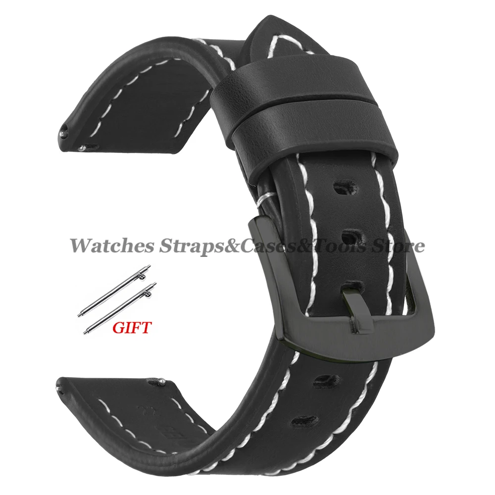 Army Green Vintage Leather Watch Band Strap - Sporty & Stylish Bracelet