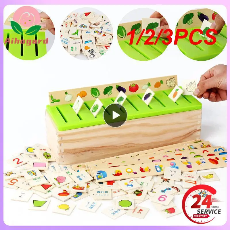 

1/2/3PCS Mathematical Knowledge Classification Cognitive Matching Kids Montessori Early Educational Learn Toy Wood Box Gifts for