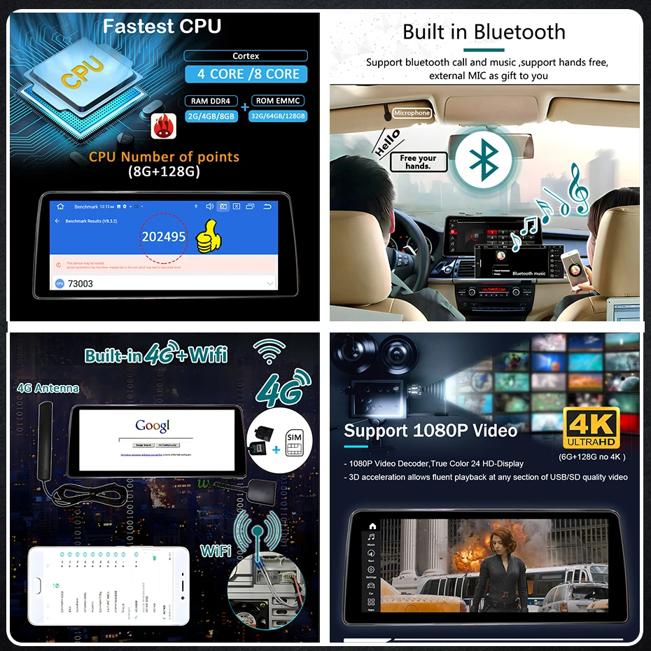 Pantalla de Radio de coche inalámbrico Carpaly Android 14 de 12,5 pulgadas para BMW X3 F25 X4 F26 2010-2017 reproductor Multimedia estéreo GPS WIFI 4G LTE 5