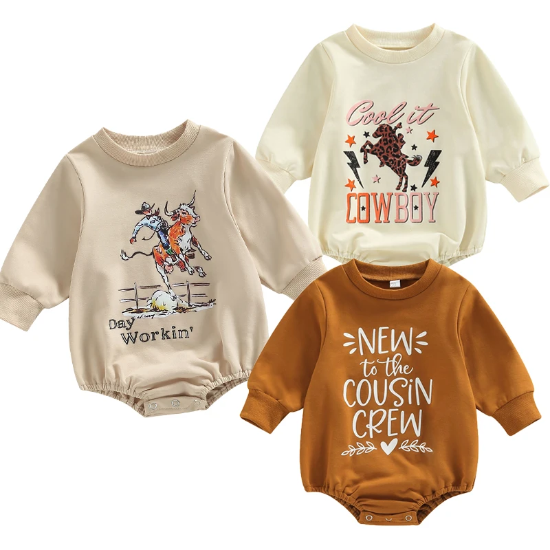 Cow Print Boy Clothing Bodysuits Onepieces Sweatshirt Jumpsuits