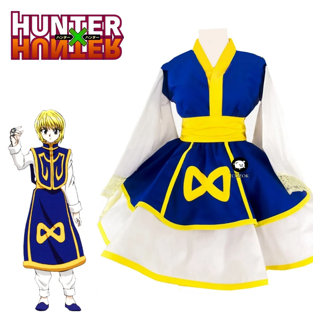 

Japanese Anime HUNTER X HUNTER Kurapika Women Lolita Kimono DressCosplay Costume Cutome-Made Free Shipping