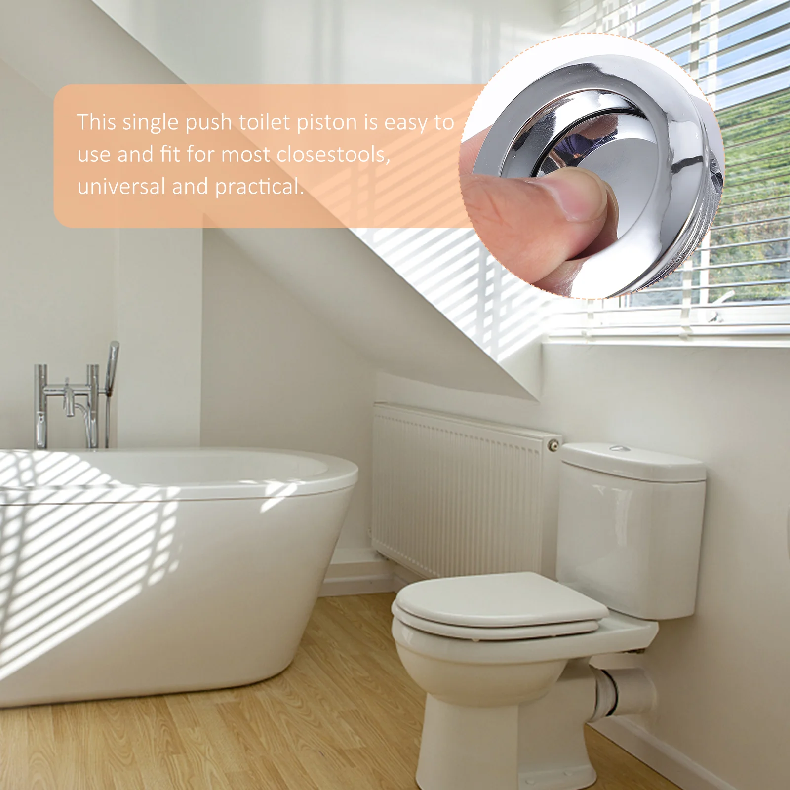 Toilet Tank Lid Replacement Parts Button Water Accessory for Universal Flush Old Fashioned Push Round Abs Pushing Cistern