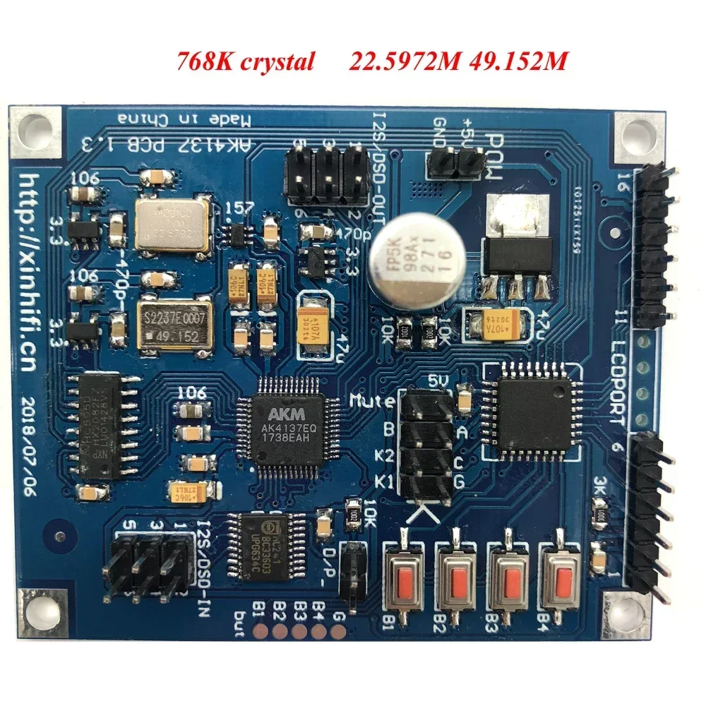 DLHiFi 라즈베리 파이 IIS DAC 디코더 보드, 지지대 I2S, 32 비트, 384K, DSD256, AK4137