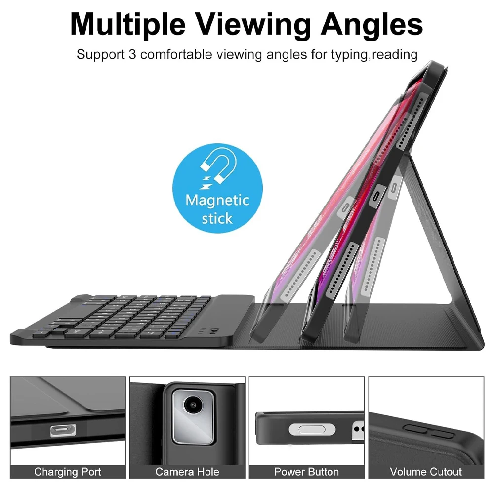 11-Inch Tablet Case with Removable Wireless Bluetooth Keyboard