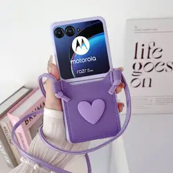 Premium Ultra-Thin Shockproof Folding Case with Card Holder & Bracelet for ForMoto Razr 40Ultra (PURPLE)