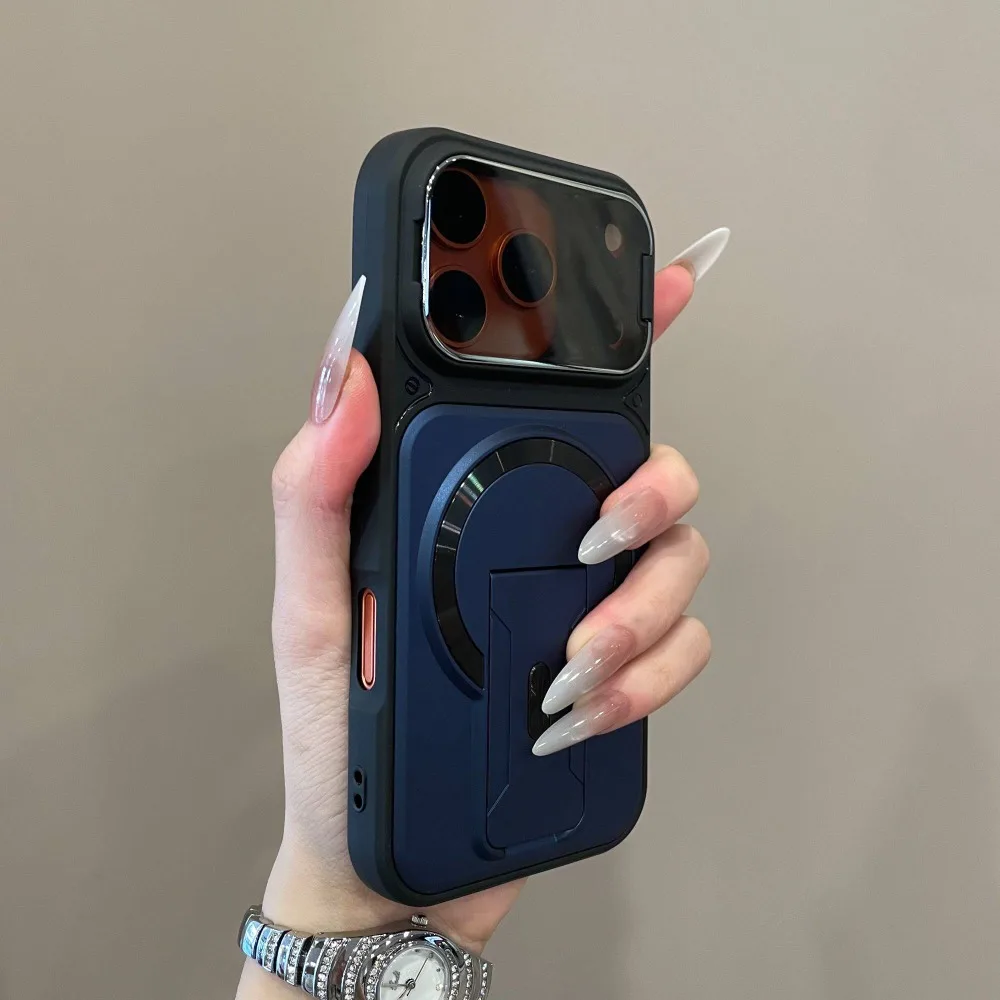 Enhanced Multi-Functional Invisible Dual Support Bracket Phone Case with Wireless Charging Cover