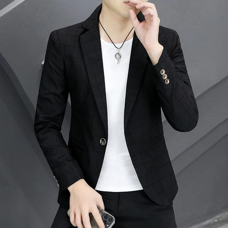 Spring and autumn small suits thin casual suits men's clothes handsome young men's single blazers 6116