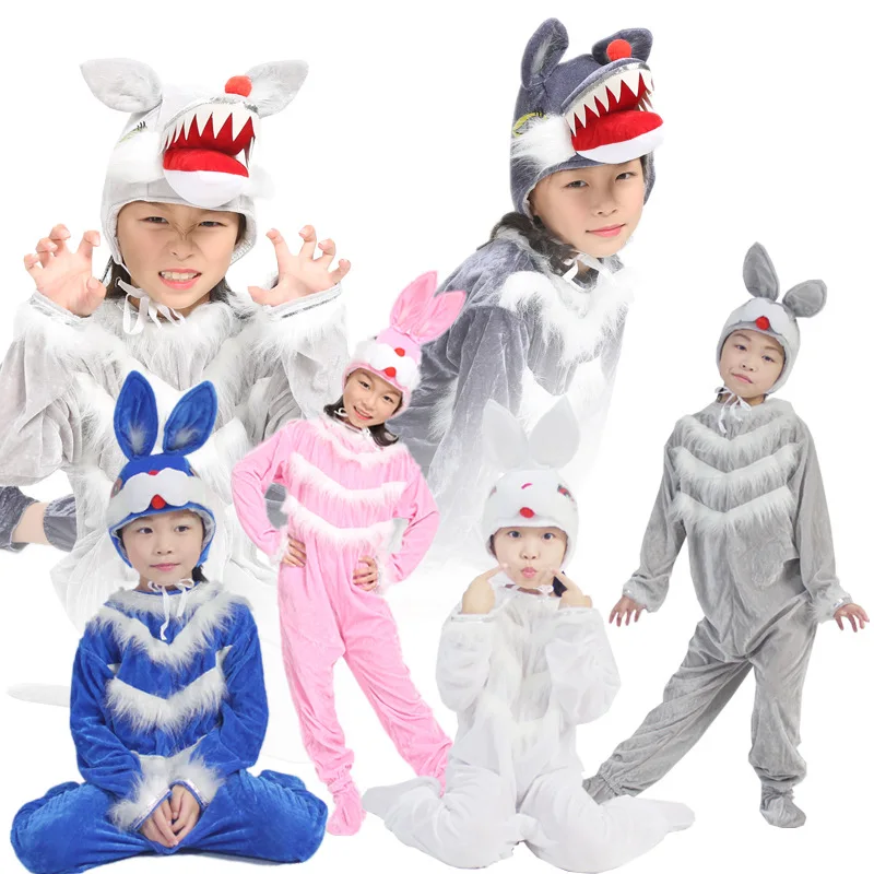 Costume d'animaux de ferme pour enfants et adultes, loup, lapin blanc,  chapeaux, robe de paupières, cosplay, fête d'anniversaire, accessoires de  spectacle, cadeau d'Halloween - AliExpress