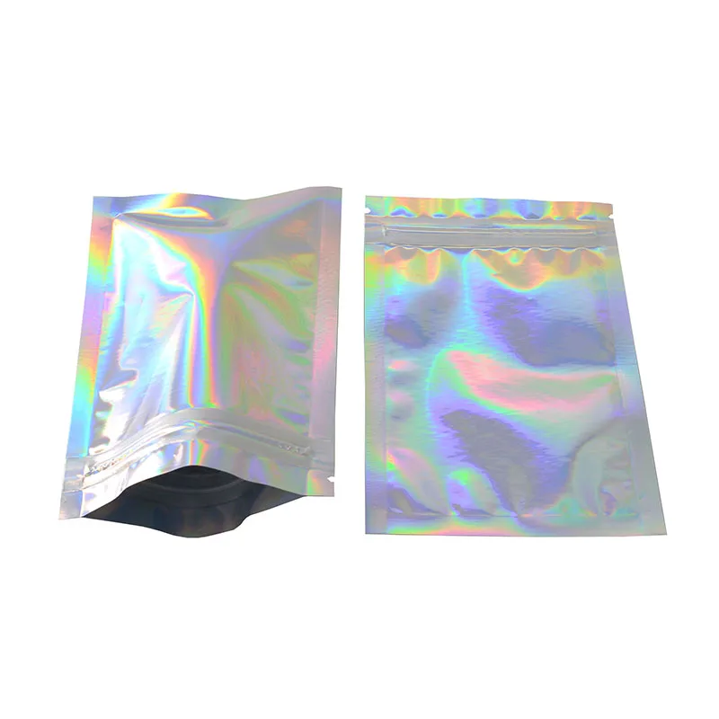 100 Pcs Glitter Heat Seal Aluminum Foil Ziplock Bags Flat Zip Lock Retail Package Bag Plastic  Foil Zip Bags Free Shipping 2