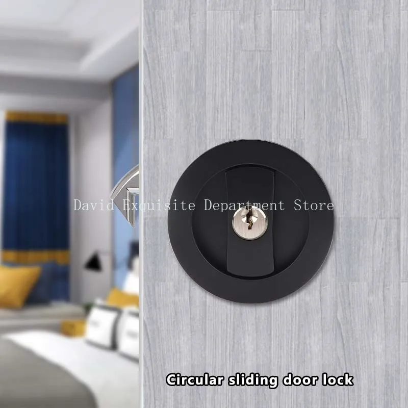 Sliding Door Hook Lock Dark Zinc Alloy Door Handle Bathroom Kitchen Single Hook Double Lock