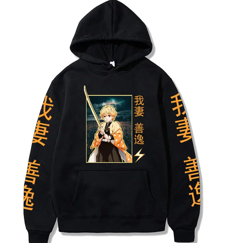 Agatsuma Zenitsu Print Hooded Sweatshirt Streetwear Long Sleeve Pullover Top Anime Demon Slayer Hoodie 6 S89dec1c714d8492087bc338fa93d0da9o