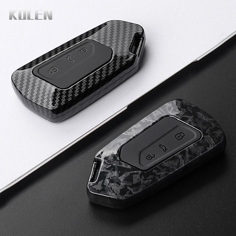 Premium ABS Carbon Fiber Car Key Case Cover for Smart Keyless Control