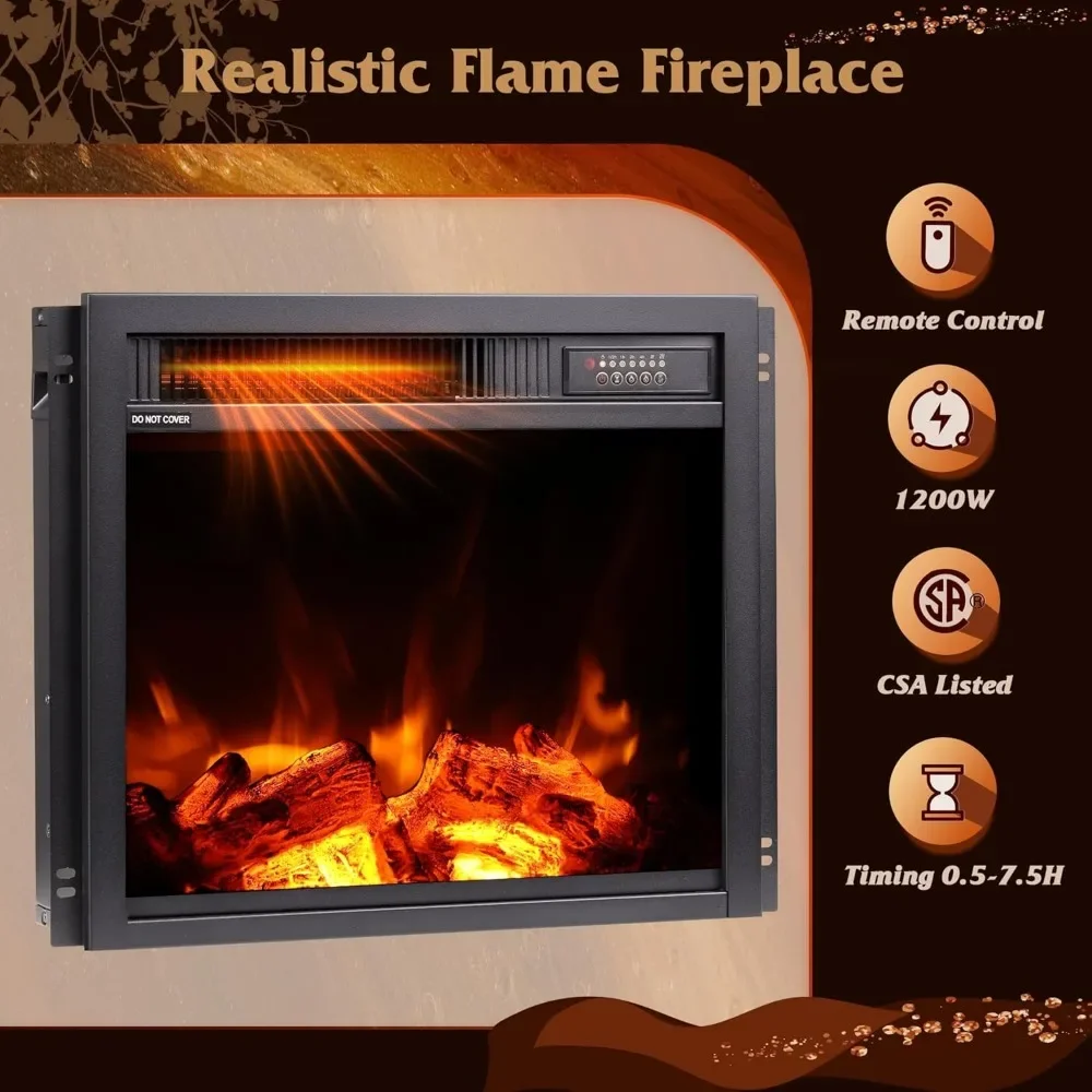 Fireplace TV Stand with LED Lights & Glass Shelves, Modern Entertainment Console 58 Inch TV Console - Image 4