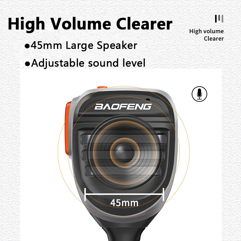 UV-5RH Pro Max Microphone Speaker Baofeng UV-K61 Waterproof Tangent Headset For Quansheng UV-K5 UV-K6 UV-5R PLUS Walkie Talkie 3