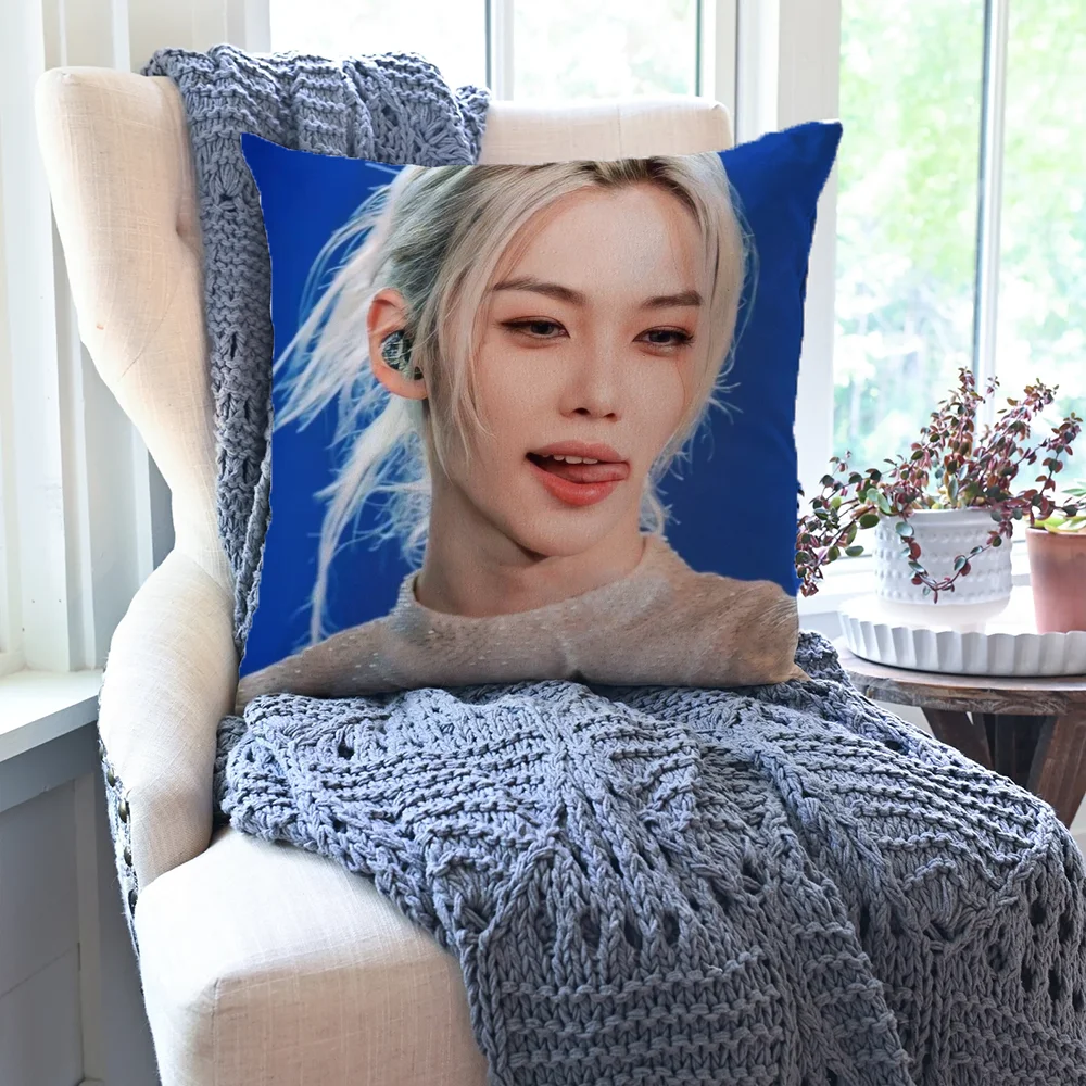1pc F-Felix KPOP Pillow Case Square Pillow Bedroom Sofa Leisure Comfort Cushion Car Living Room Home Decoration 40X40 4