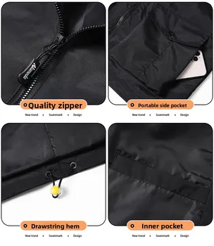 خريف جديد الرجال سترات خفيفة الوزن في الهواء الطلق فضفاضة عادية تنوعا معطف مريح سترة واقية سترة مقنعين ملابس العمل معطف الرجال 6