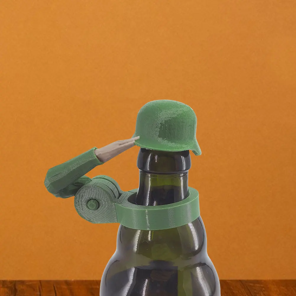 Soldier Salute, casco da birra, riutilizzabile, tappo per bottiglie di birra, per artigianato, barbecue, bar, veterani, amanti dei soldati attivi (3