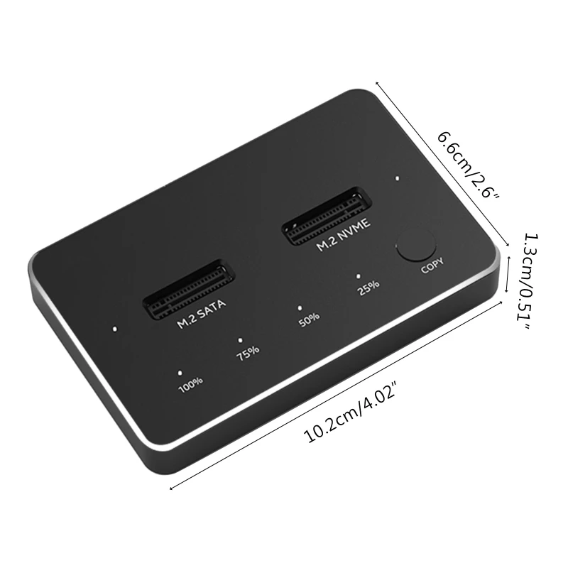 M.2 NVMe 듀얼 베이 내부 하드 드라이브 도킹 스테이션용 알루미늄 USB 3.1 S 드롭 배송용 HDD SSD 인클로저