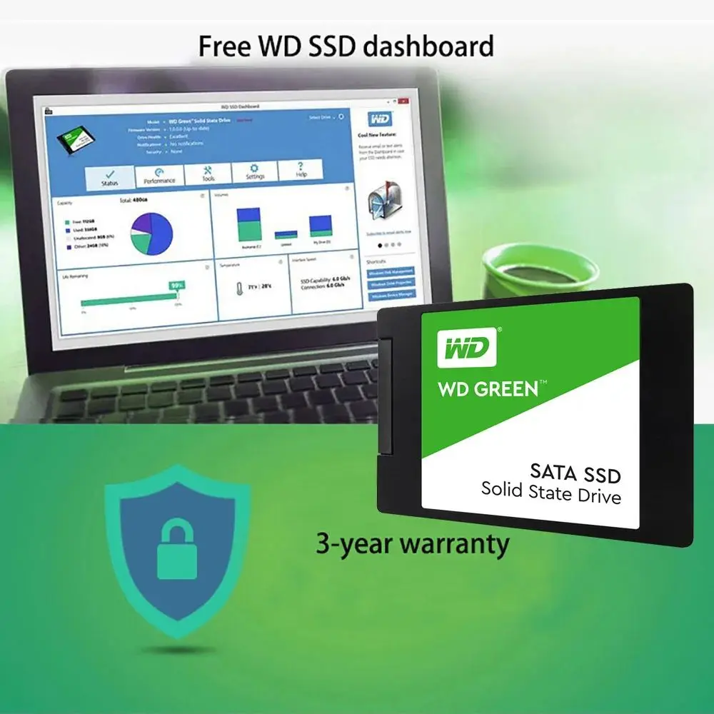 WD GREEN   2.5 ġ SATA3 SLC SSD, б ӵ 545 MB/s ũ ϵ ̺, ũž ƮϿ, 2.5 ġ, 240GB, 480GB, 1TB, 2TB