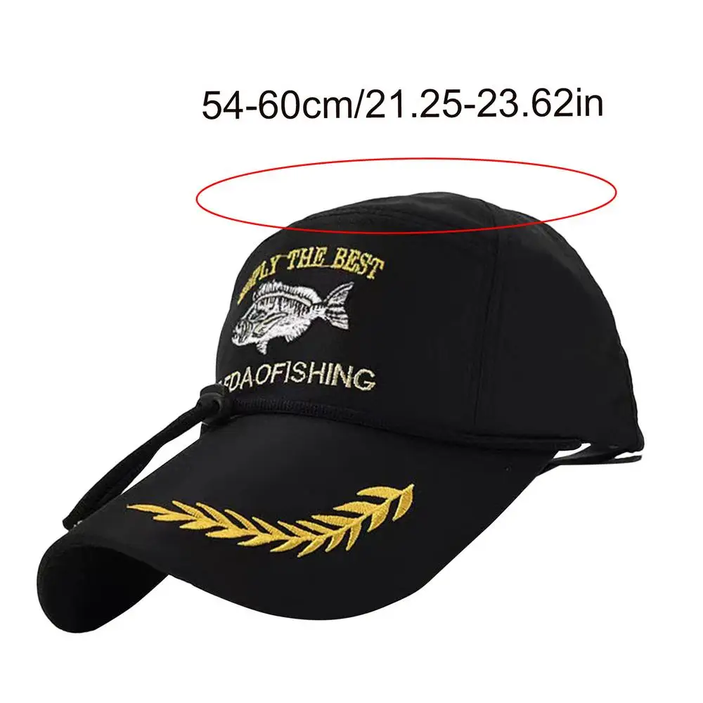 Description Picture 2 of itemClassic Outdoor Sports Caps Wide Brim Embroidered Fishing Hat Adjustable Buckle Stylish Baseball Cap For Men Women