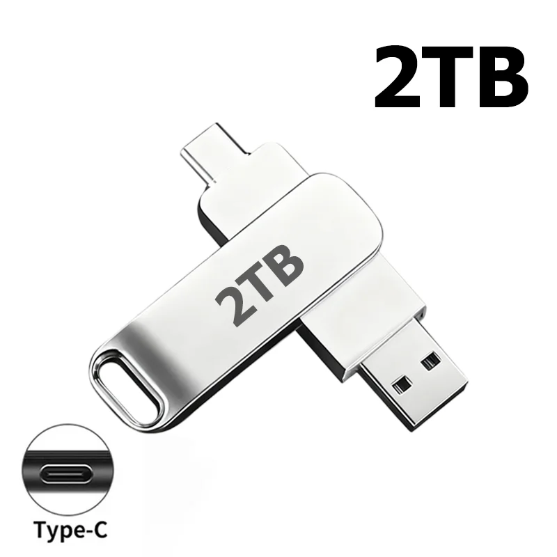 Ultra High-Speed 16TB Waterproof Metal Flash Drive with USB 3.2 & Type-C Connectivity