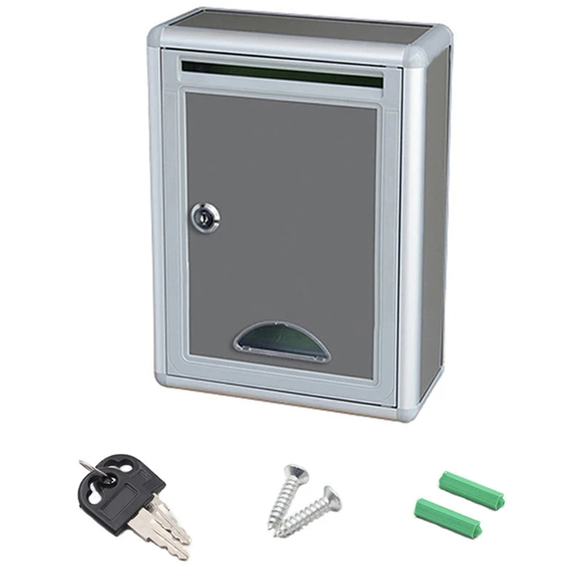 Wall Mounted Mailbox Wall Mount Lockable Mailbox Outdoor Galvanized Metal for Key Large Capacity Commercial Rural Home Decorative & Office Business