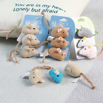 봉제 시뮬레이션 마우스 고양이 장난감, 고양이 개박하 장난감, 새끼 고양이용 상호작용 놀이 장난감, 긁힘 방지, 3 개
