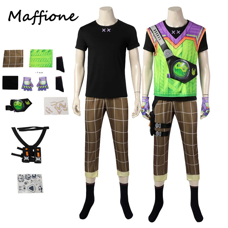 GekkoCosplayAnimeCostumeVALORANTRolePlayTshirtPantsBelt