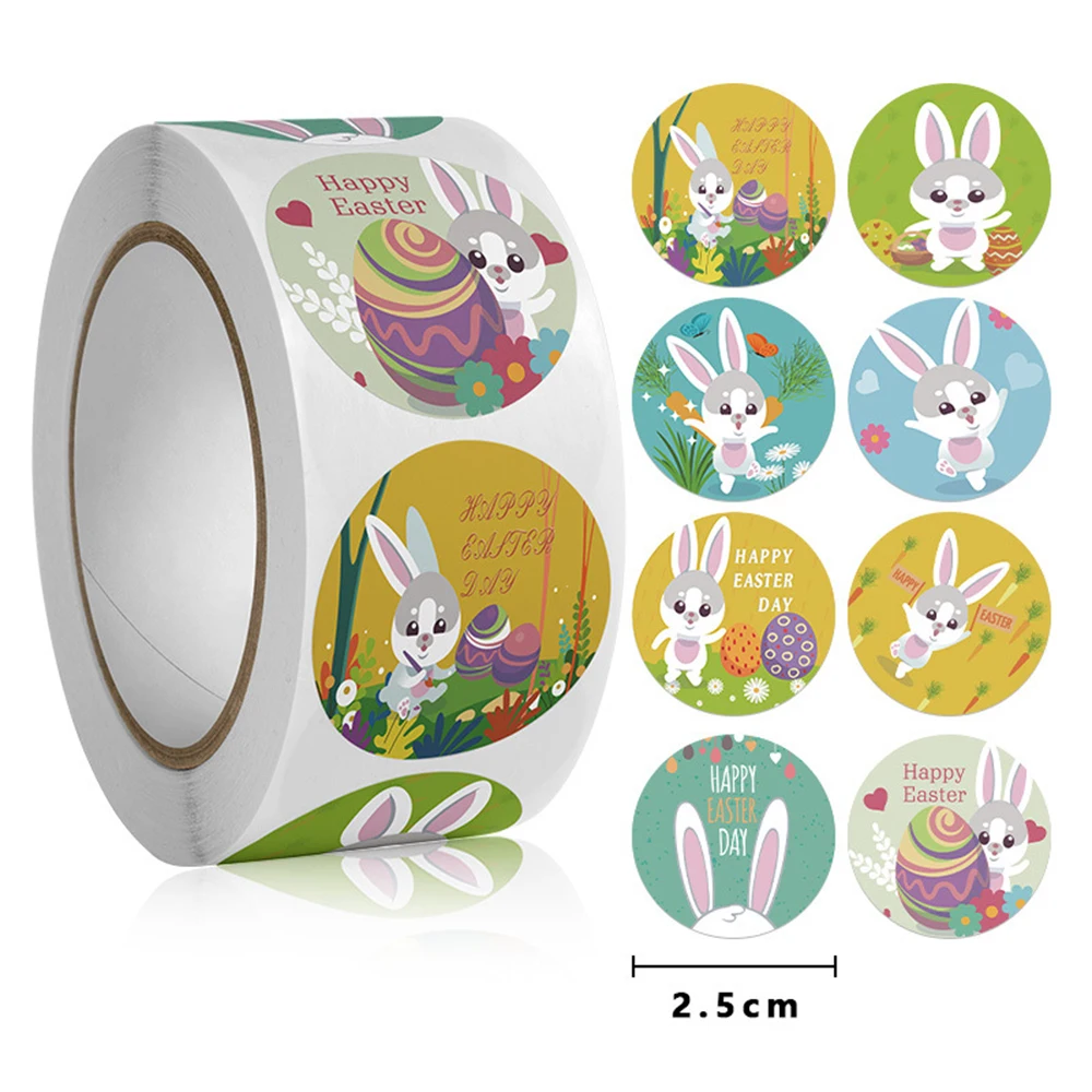 500 Stück Osteraufkleber Cartoon Hase Ostereier Selbstklebende Siegeletiketten Ostern Party Dekoration 2026 Geschenkaufkleber Zubehör – Detail 7