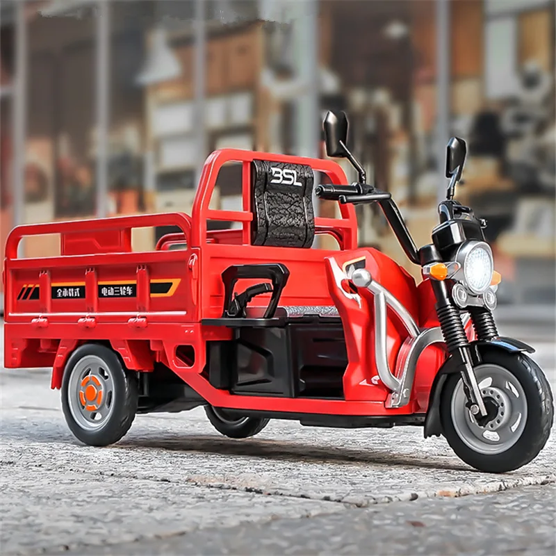 1:12 Sanbengzi Alloy Three Wheeler Motorcycle Model Diecast