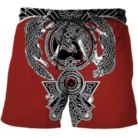 Viking Myth Valhalla Totem 3D Print Beach Shorts Graphic Men's Casual Sport Shorts Summer Surfing Shorts Comfortable Short Pants 2