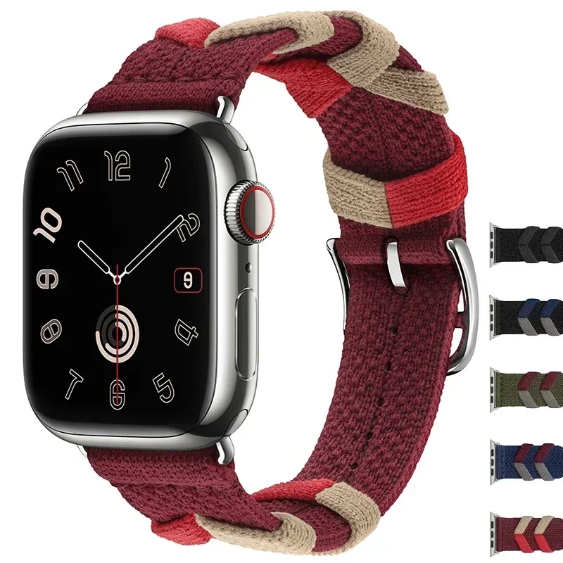 حزام نايلون لساعة أبل ، سوار أصلي ، حلقة ، iWatch...