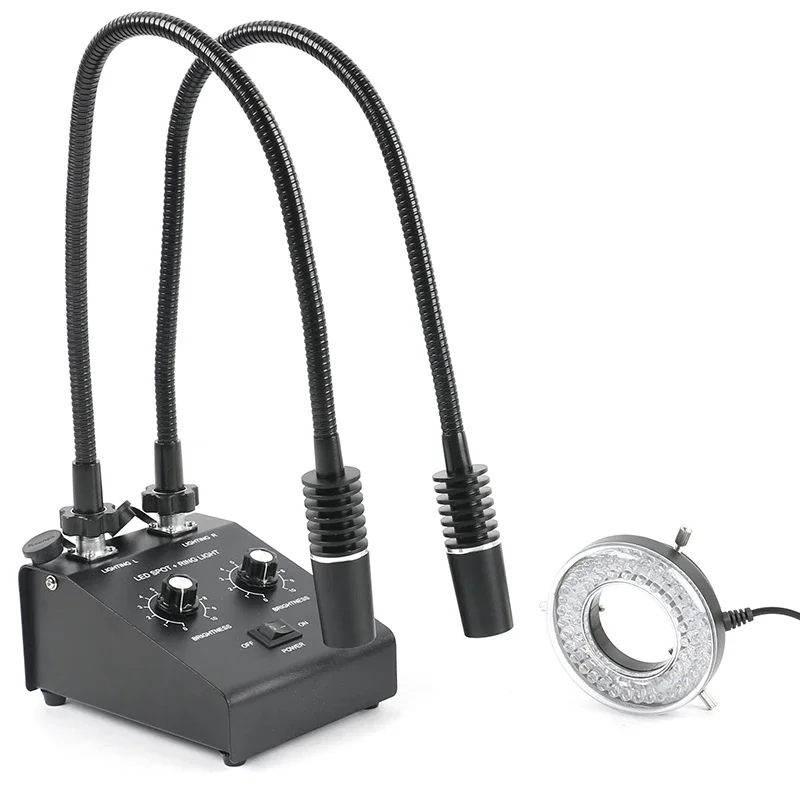산업 현미경 LED 구즈넥 조명 일루미네이터 램프, 스폿 라이트 램프, 필 라이트 램프, 60 LED 링, 3 in 1, 6W, 6500K