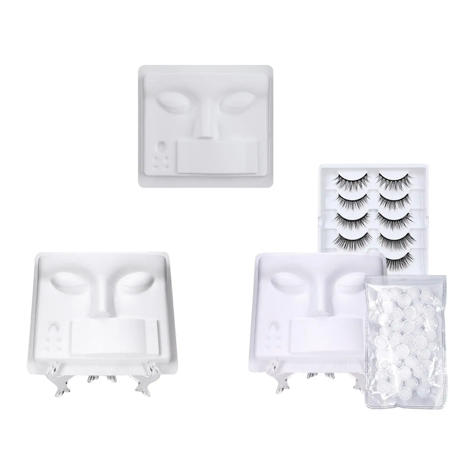 

Face Practice Tray Model Eyelash Grafting 3 in 1 for Novice Women